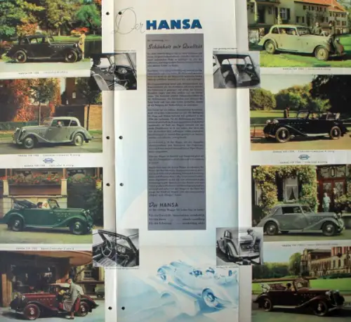 Borgward Hansa 1100 - 1700 Modellprogramm 1936 Automobilprospekt (0180)