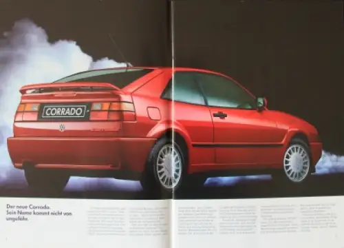 Volkswagen Corrado Modellprogramm 1989 Automobilprospekt (9071)