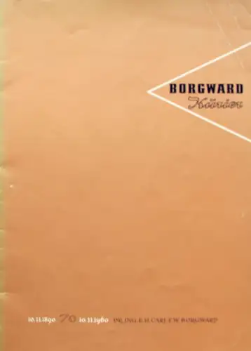 "Borgward Kurier"  70 Jahre Carl Borgward Firmen-Magazin 1960 (0383)