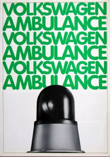 Volkswagen T2 Transporter Ambulance Modellprogramm 1982 Automobilprospekt (4213)