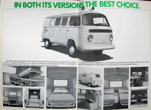 Volkswagen T2 Transporter Ambulance Modellprogramm 1982 Automobilprospekt (4213)