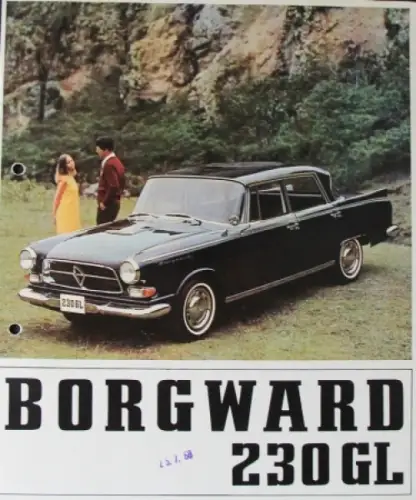 Borgward 230 GL Mexiko Modellprogramm 1968 Automobilprospekt (9990)