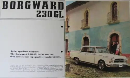 Borgward 230 GL Mexiko Modellprogramm 1968 Automobilprospekt (9990)