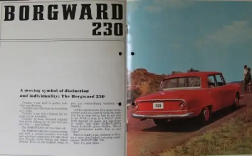Borgward 230 GL Mexiko Modellprogramm 1968 Automobilprospekt (9990)