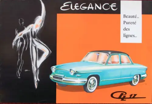 Panhard PL 17 Modellprogramm 1960 "Elegance" Automobilprospekt (2379)