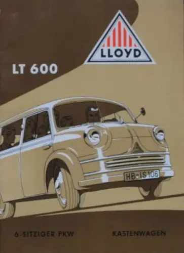 Lloyd LT 600 Kastenwagen Modellprogramm 1958 Automobilprospekt (5266)