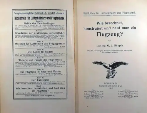 Skopik "Wie berechnet, konstruiert und baut man ein Flugzeug" Flugzeug-Historie 1912 (9656)