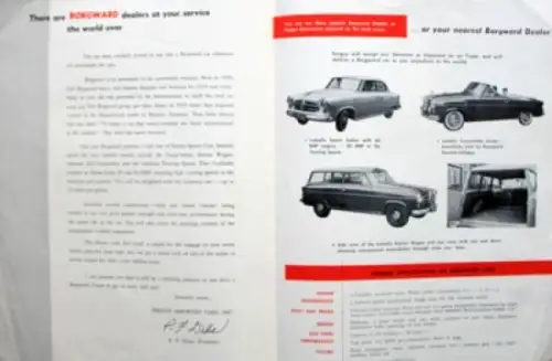 Borgward Isabella Limousine Cabriolet Modellprogramm 1958 "A personal Invitation" Automobilprospekt (6929)