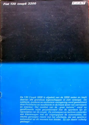 Fiat 130 Coupe 3200 Modellprogramm 1970 Automobilprospekt (1598)