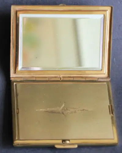 Borgward Damen-Puderdose vergoldet mit Logo 1955 (6724)