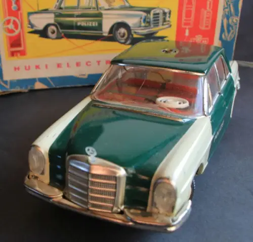 HUKI Kienberger Mercedes-Benz 280 SE Polizei Blechmodell mit Fernsteuerung in Originalkarton (4899)