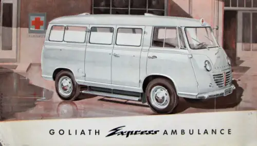 Goliath Express Ambulance Modellprogramm 1953 Automobilprospekt (8389)