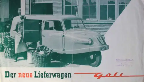 Goliath Goli Lieferwagen Modellprogramm 1950 Automobilprospekt (9560)