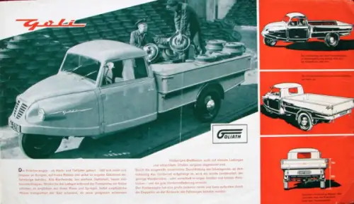 Goliath Goli Lieferwagen Modellprogramm 1950 Automobilprospekt (9560)