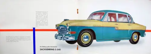 Sachsenring S 240 Modellprogramm 1958 Autommobilprospekt (7310)