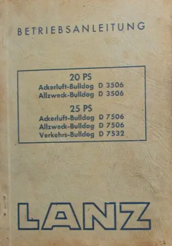 Lanz Bulldog Ackerluft 25 PS 1951 Betriebsanleitung (1412)