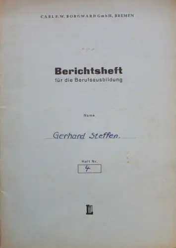 Borgward Berichtsheft für Berufsausbildung 1950 (8893)