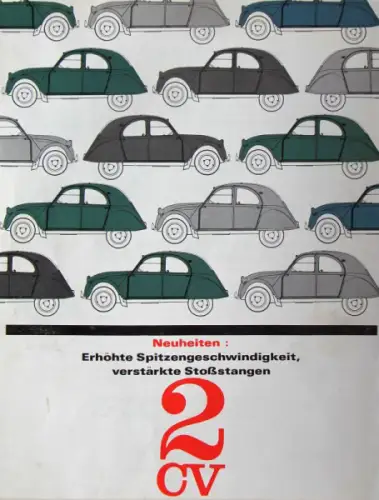 Citroen 2 CV Modellprogramm 1964 "Neuheiten" Automobilprospekt (8058)