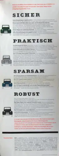 Citroen 2 CV Modellprogramm 1964 "Neuheiten" Automobilprospekt (8058)