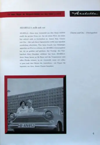 Borgward Arabella Modellprogramm 1959 Automobil-Pressemappe (7480)