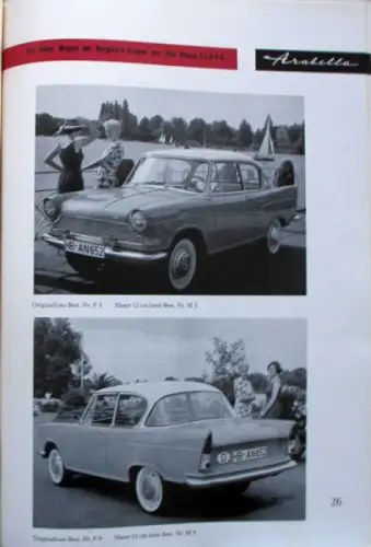 Borgward Arabella Modellprogramm 1959 Automobil-Pressemappe (7480)