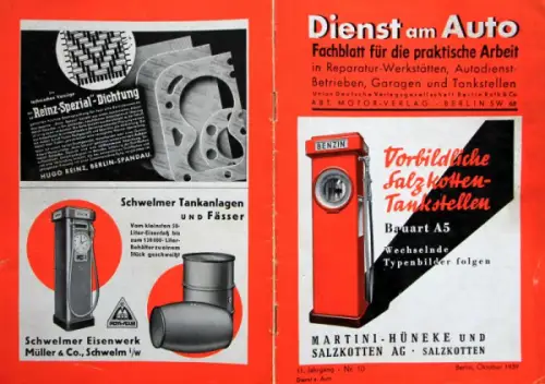 "Dienst am Auto" Tankstellen-Fachzeitschrift 1935 Braunbeck Motor-Verlag zwei Ausgaben (7430)