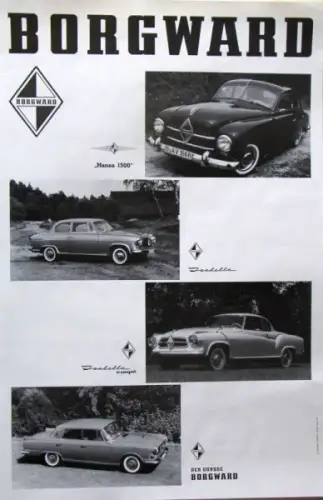 Borgward Modellprogramm 1959 Automobil-Plakat (8015)