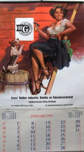 Goodrich Reifen Pin-Up Kalender 1956 (8010)