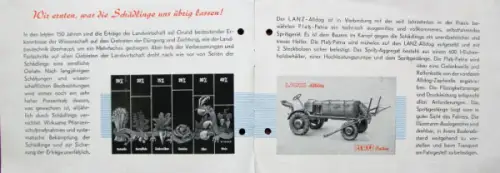 Lanz Alldog Platz Patria Modellprogramm 1953 Traktorprospekt (8002)