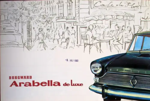 Borgward Arabella de Luxe Modellprogramm 1959 Automobilprospekt (10002)