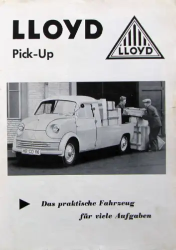 Lloyd LT Pick-up Modellprogramm 1954 Automobilprospekt (10009)