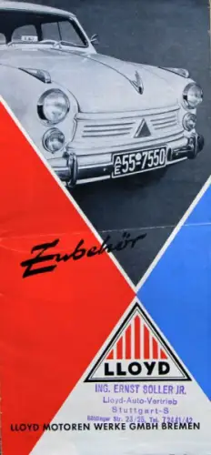 Lloyd Zubehörprogramm 1954 Automobilprospekt (10011)