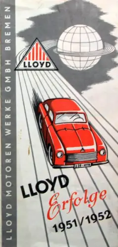 Lloyd Modellprogramm 1952 "Erfolge" Automobilprospekt (10012)