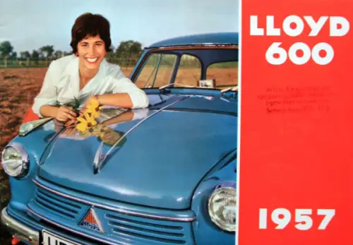 Lloyd 600 Modellprogramm 1957 Automobilprospekt (10013)
