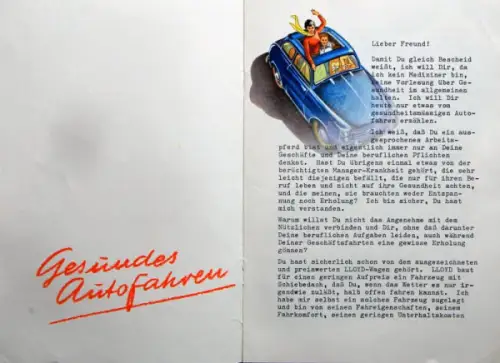 Lloyd Modellprogramm 1957 "Ein Rat für Dich!" Automobilprospekt (10014)