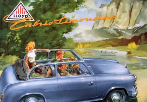Lloyd Cabrio-Limousine Modellprogramm 1954 Automobilprospekt (10014)