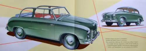 Lloyd Cabrio-Limousine Modellprogramm 1954 Automobilprospekt (10014)