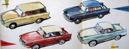 Goliath Hansa 1100 Modellprogramm 1960 Automobilprospekt (10017)