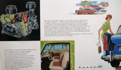 Goliath Hansa 1100 Coupe Modellprogramm 1957 Automobilprospekt (10019)
