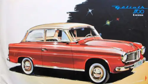 Goliath Hansa 1100 Coupe Modellprogramm 1957 Automobilprospekt (10020)