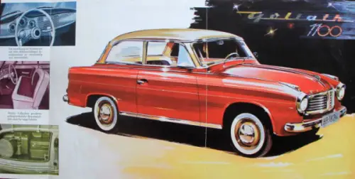 Goliath 1100 Luxus Modellprogramm 1958 Automobilprospekt (10021)