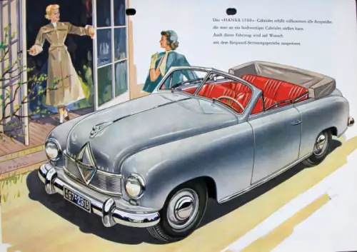 Borgward Hansa 1500 Modellprogramm 1951 Automobilprospekt (10024)