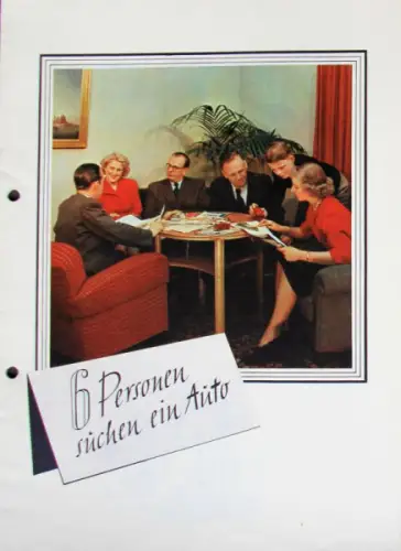 Borgward Modellprogramm 1951 "Sechs Personen suchen ein Auto" Automobilprospekt (10025)