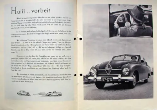 Borgward Modellprogramm 1951 "Sechs Personen suchen ein Auto" Automobilprospekt (10025)