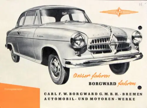Borgward Isabella Modellprogramm 1954 "Natürliche Kraft" Automobilprospekt (10026)