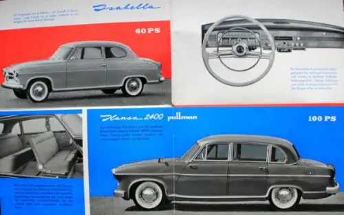 Borgward Modellprogramm 1957 Automobilprospekt (10027)