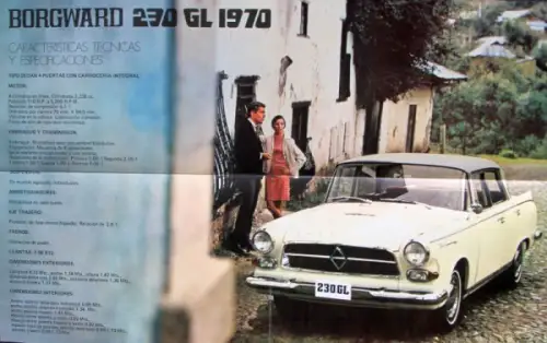 Borgward 230 GL Modellprogramm 1970 Automobilprospekt (10031)