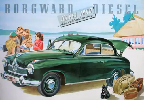 Borgward Hans 1800 Diesel Modellprogramm 1952 Automobilprospekt (10035)