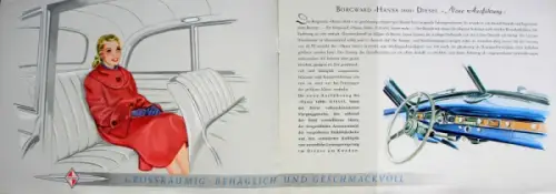 Borgward Hans 1800 Diesel Modellprogramm 1952 Automobilprospekt (10035)