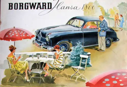 Borgward Hansa 1800 Modellprogramm 1952 Automobilprospekt (10036)